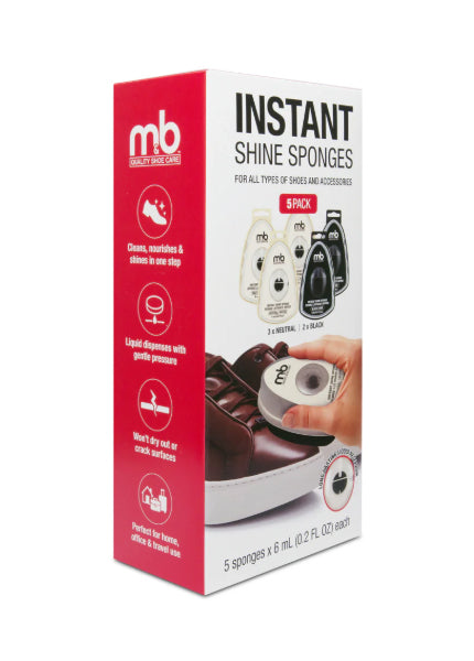 Box of mbd Instant Shine Sponges on a white background