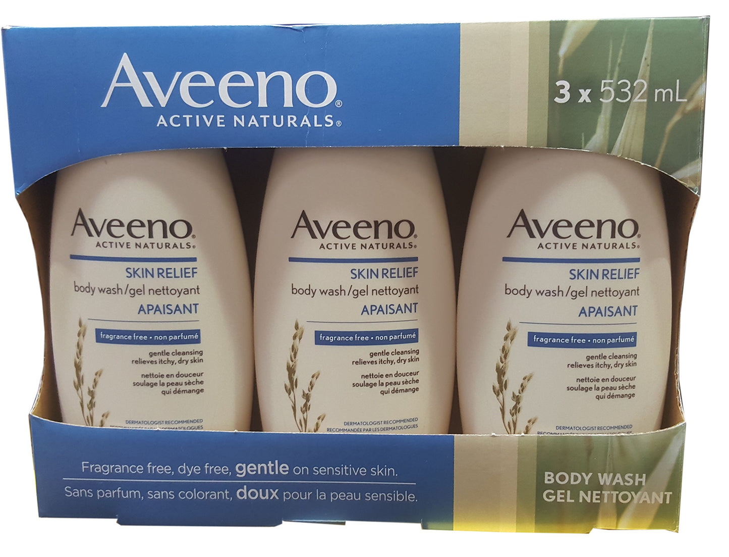Aveeno Skin Relief Bodywash (3 X 532 mililiter), 1569 milliliters
