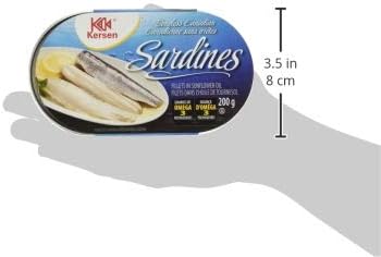 Kersen Boneless Canadian Sardine Fillets in Sunflower Oil, 8 x 200g (1.6 kg) | Kosher, High Protein, Ready to Eat