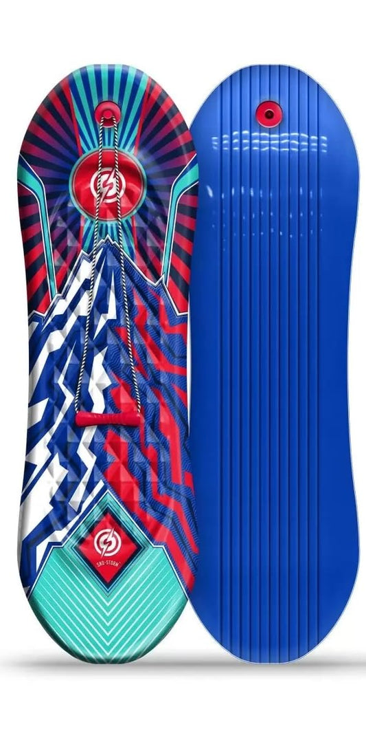 Sno-Storm Premium-Schaumstoff-Snowboardschlitten, 2er-Pack | Zugseil und Griff | Geeignet für Kinder und Erwachsene | Konturiertes Trittbrett | 122 cm (48 Zoll) Gesamtlänge