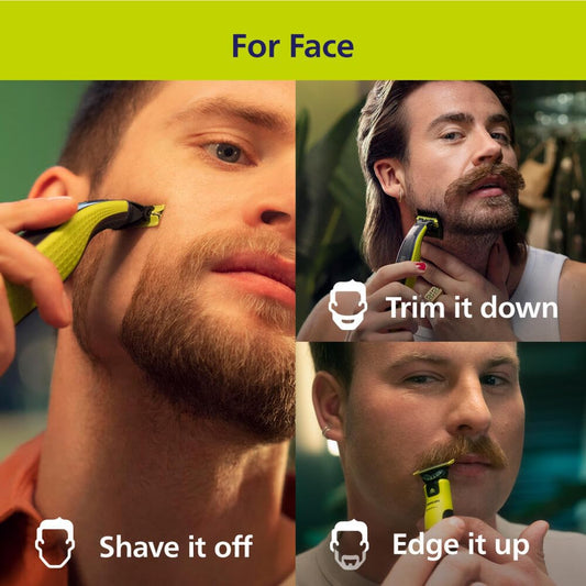 Philips Norelco OneBlade 360 Face + Body Hybrid Electric Trimmer and Shaver, QP2834/70