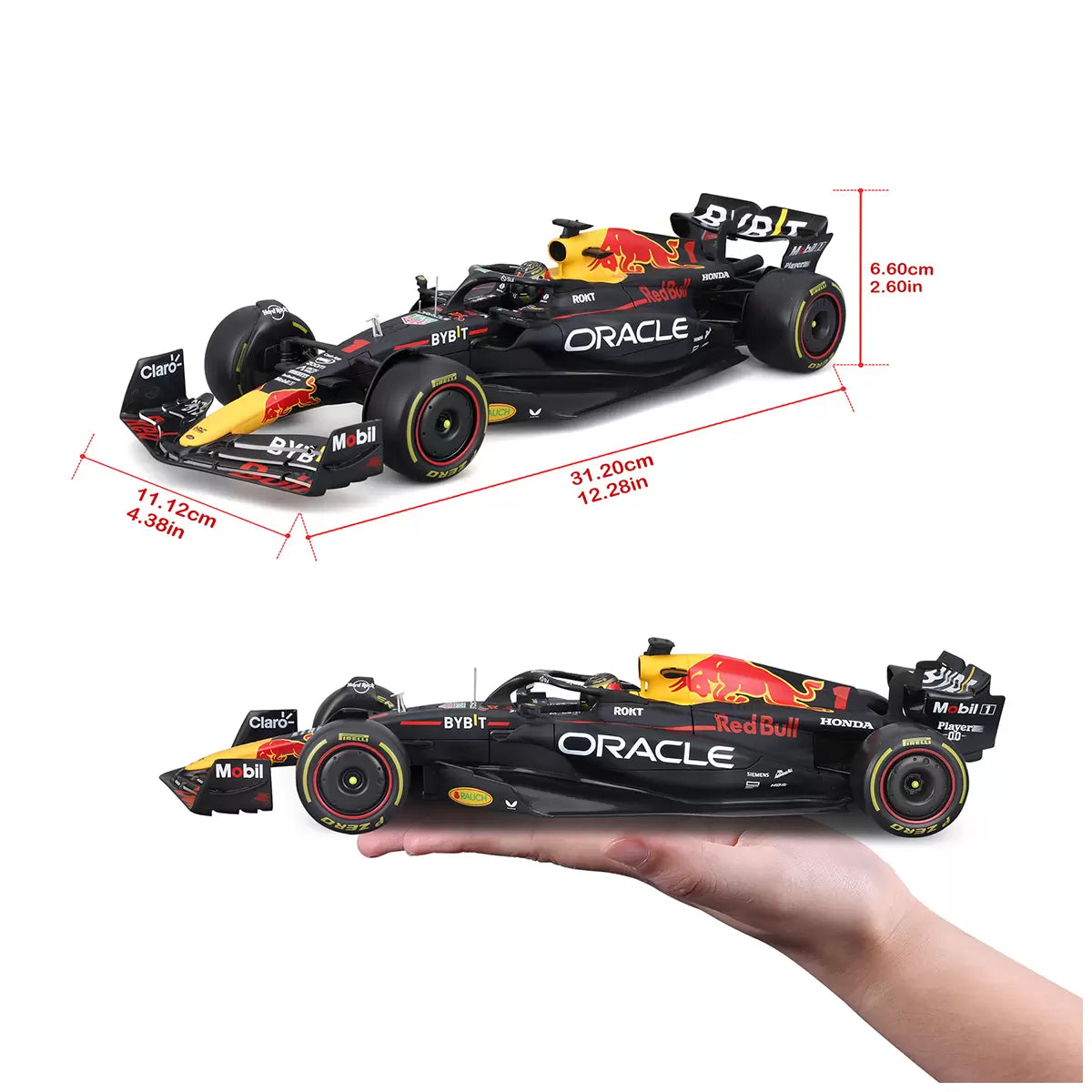Bburago Oracle Red Bull Racing RB19 #1 Max Verstappen | 2023 World Champion Edition | 1:18 Scale Formula 1 Diecast Model Car