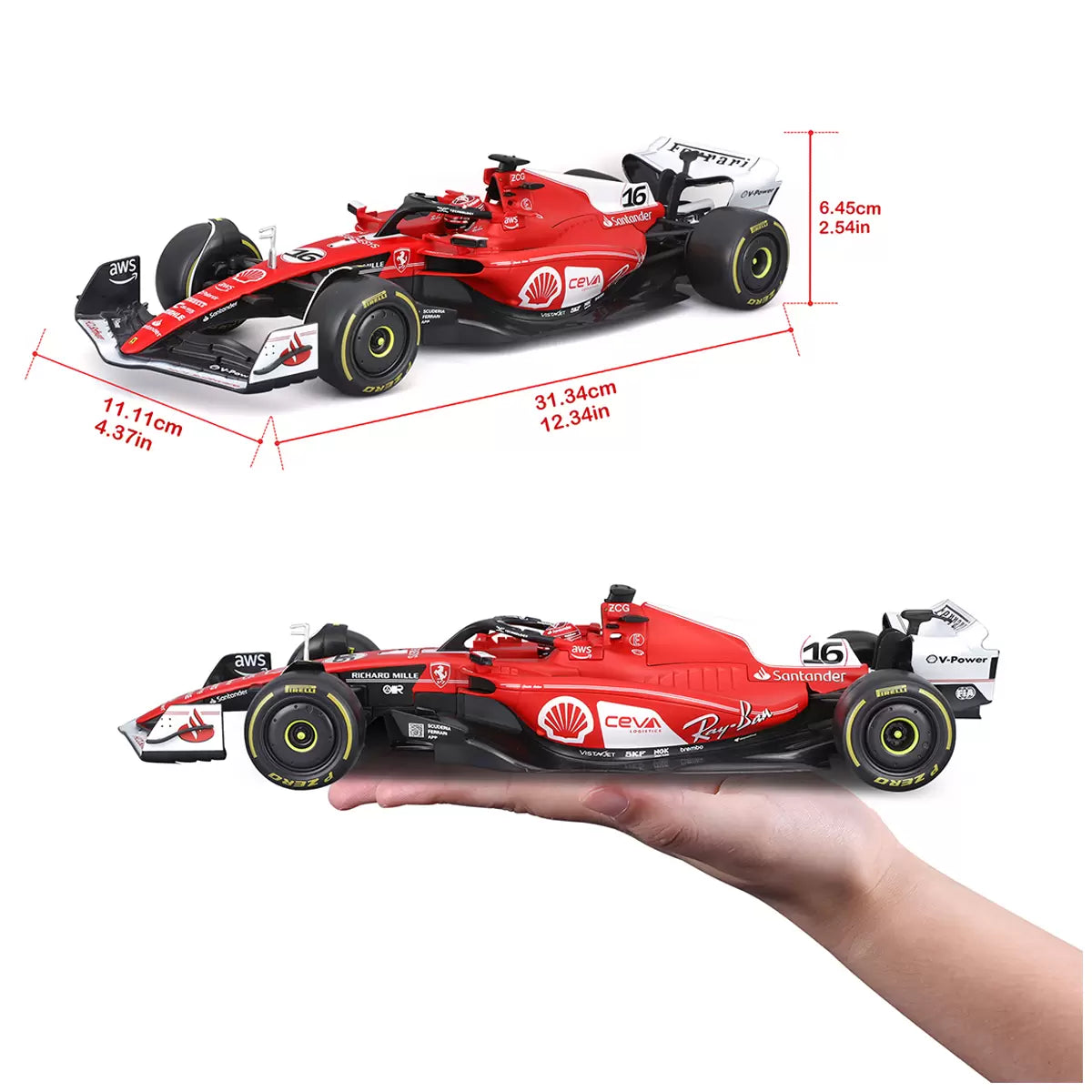 Bburago Ferrari SF-23 #16 Charles Leclerc | Las Vegas GP Livery 2023 | 1:18 Scale Formula 1 Diecast Model Car