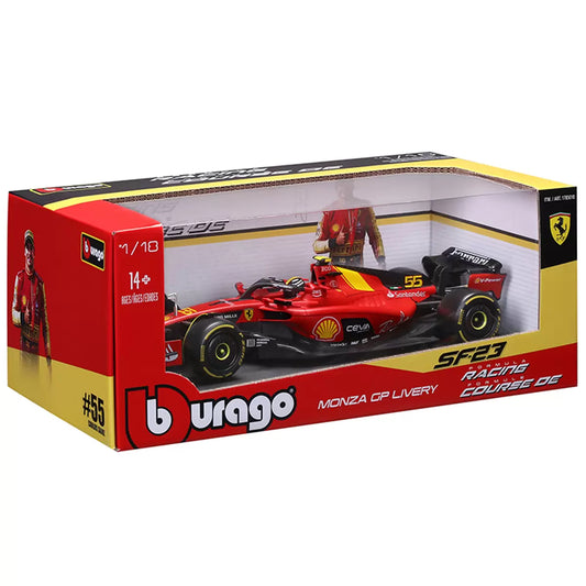 Bburago Ferrari SF-23 #55 Carlos Sainz | Monza GP Livery 2023 | 1:18 Scale Formula 1 Diecast Model Car
