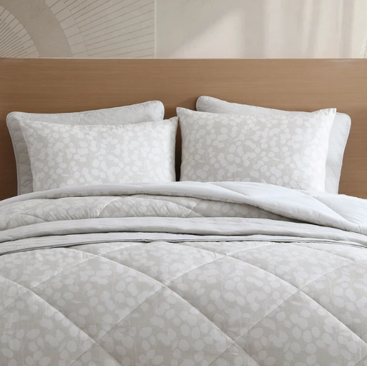 Jennifer Adams Reversible Comforter Set, 6-Piece | 100% Polyester, Includes Comforter, Coverlet & 4 Shams