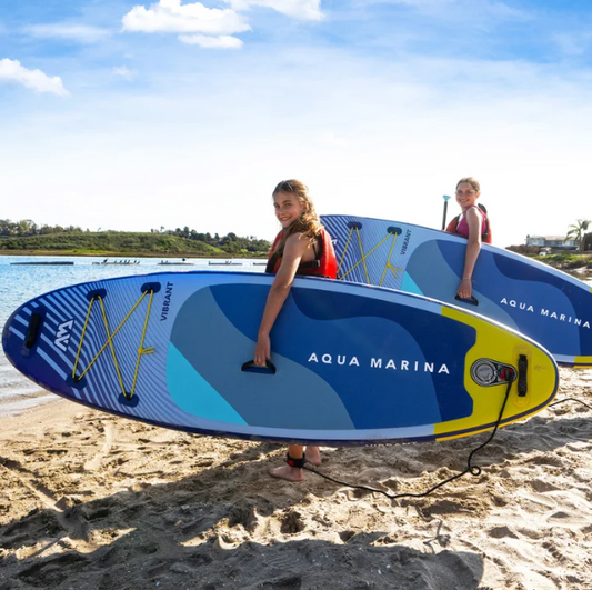 Aqua Marina Vibrant 8 ft Youth Inflatable Stand-Up Paddle Board | Kids SUP with Paddle, Pump, Leash & Backpack