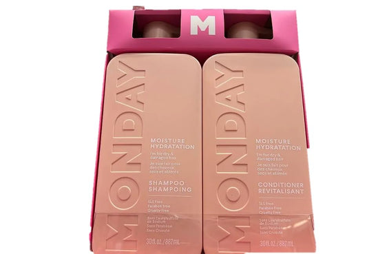 MONDAY Moisturizing Shampoo and Conditioner Set for Dry and Damaged Hair 2 Pk, 30 oz (1 Shampoo + 1 Conditioner)