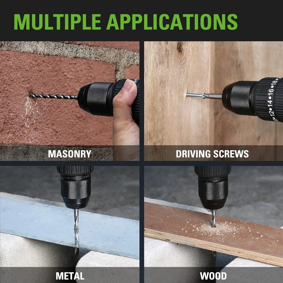 Greenworks Dual Volt Hammer Drill | 20-Position Chuck | Variable Speed | Tool Only (No Battery) | #3703102