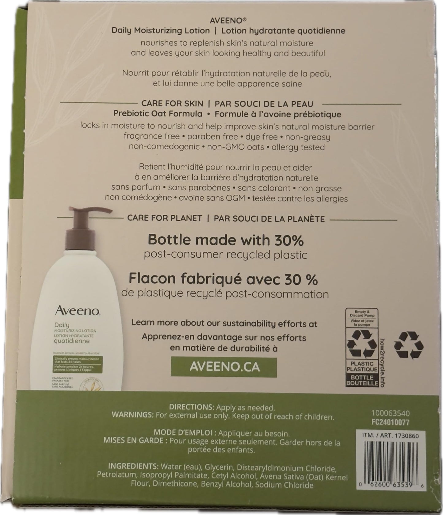 Aveeno XL Feuchtigkeitslotion, 2 x 710 ml, 2 Stück