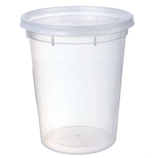 Café Express 32-oz Deli Containers with Lids Clear - Pack of 240