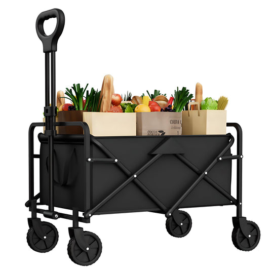 XoTiq Folding Utility Wagon, 150 kg Capacity, 120 L, Black