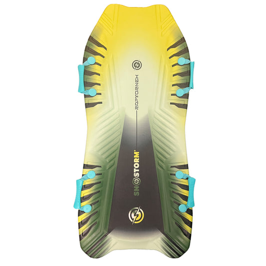 Sno‑Storm Snow Sled – Lightweight Foam Winter Sled for Youth & Adults, Durable EPS Core, Dual Grip Handles, Fast Toboggan Board for Snow Hills – Green