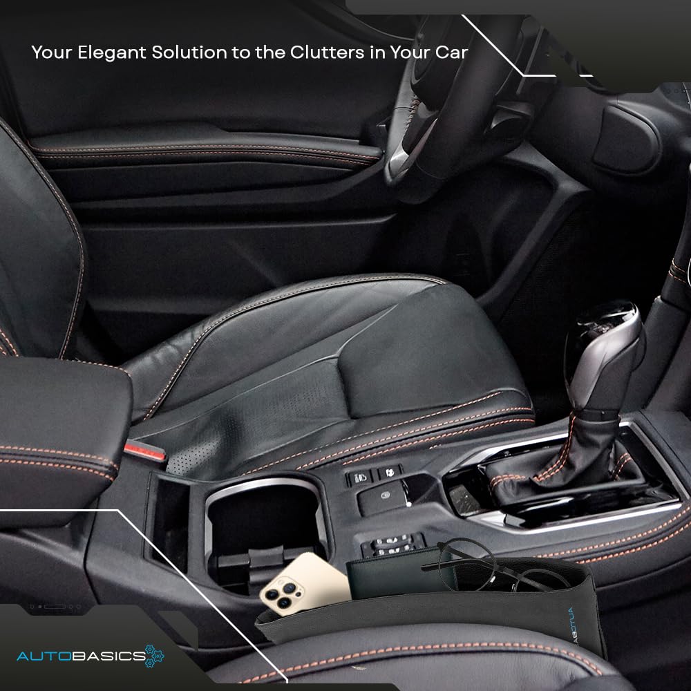 AutoBasics Car Seat Gap Filler Organizer 2-Pack - Universal Fit Storage for Cars, SUVs & Trucks