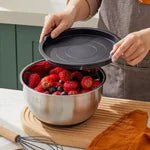 MIU Stainless Steel Mixing Bowl Set with Lids – 6-Piece Premium Kitchen Prep & Storage Set