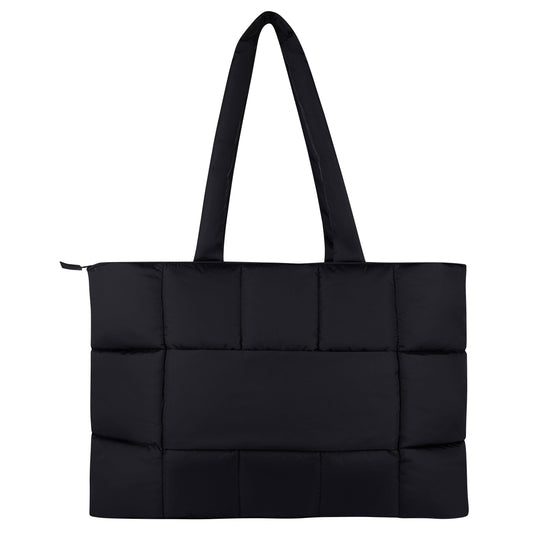 Lolë Puffer Tote Bag – Black with 16" Laptop Pocket
