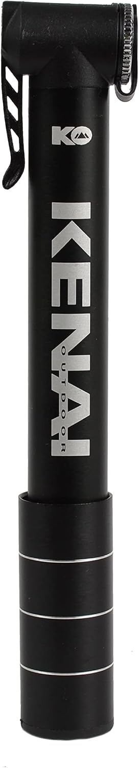 Kenai Outdoor Mini-Rahmenpumpe aus Aluminium – 80 Psi, Schwarz