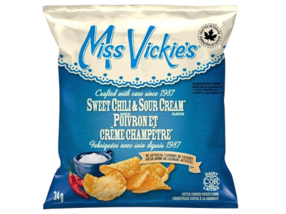 Miss Vickie's Potato Chips Variety Pack, 36 x 24g | 4 Flavours: Original, Sea Salt & Vinegar, Sweet Chili, BBQ