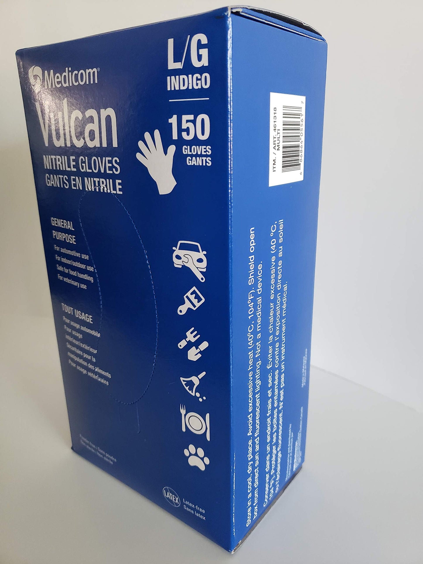 Medicom Vulkan Nitrile Gloves Large - Disposable Powder-Free Exam Gloves