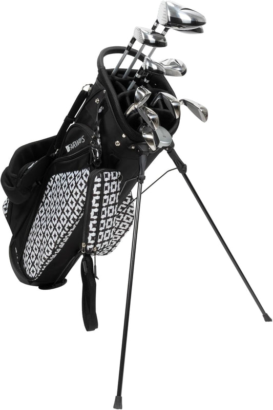 Nancy Lopez Fairways 11-Club Women's Golf Set Package with Stand Bag | Graphite Shafts, Headcovers & Crossbody Bag Included