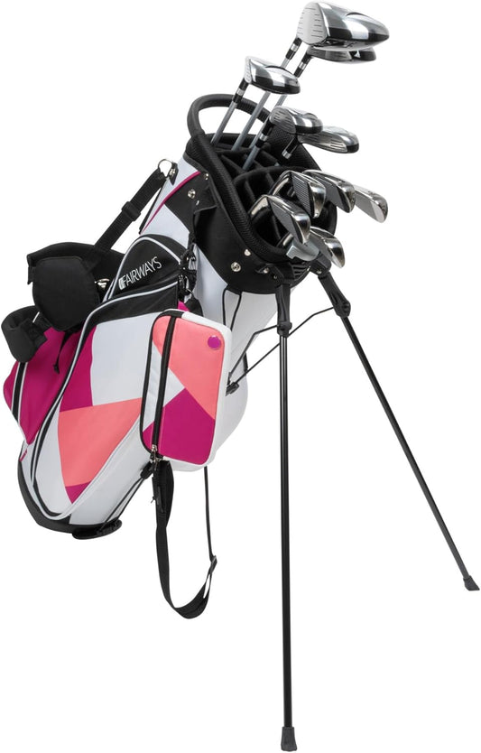 Nancy Lopez Fairways 11-Club Women's Golf Set Package with Stand Bag | Graphite Shafts, Headcovers & Crossbody Bag Included