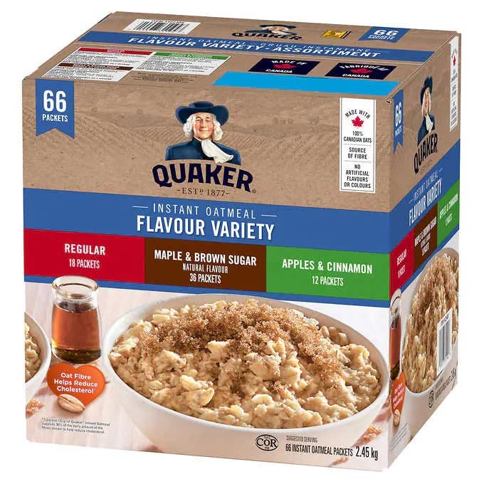 Quaker Instant-Haferflocken, 3er-Sortiment, 2,7 Kilogramm