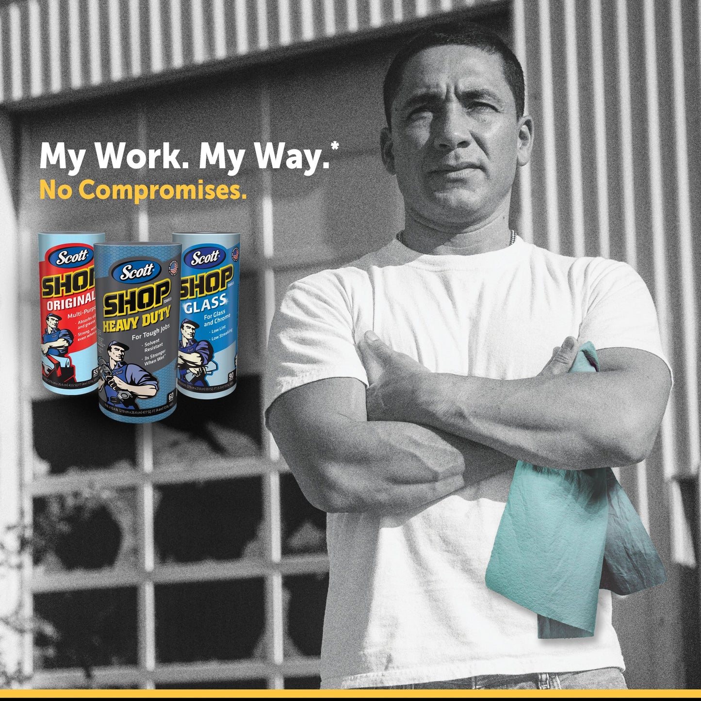 Scott Shop Towels Blue - Heavy Duty Paper Towels for Automotive & Workshop