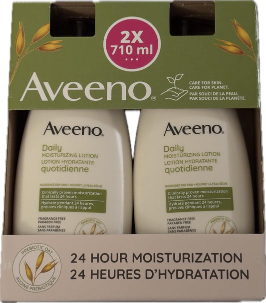 Aveeno XL Skin Moisturizing Lotion 2 x 710 ML, 2 count