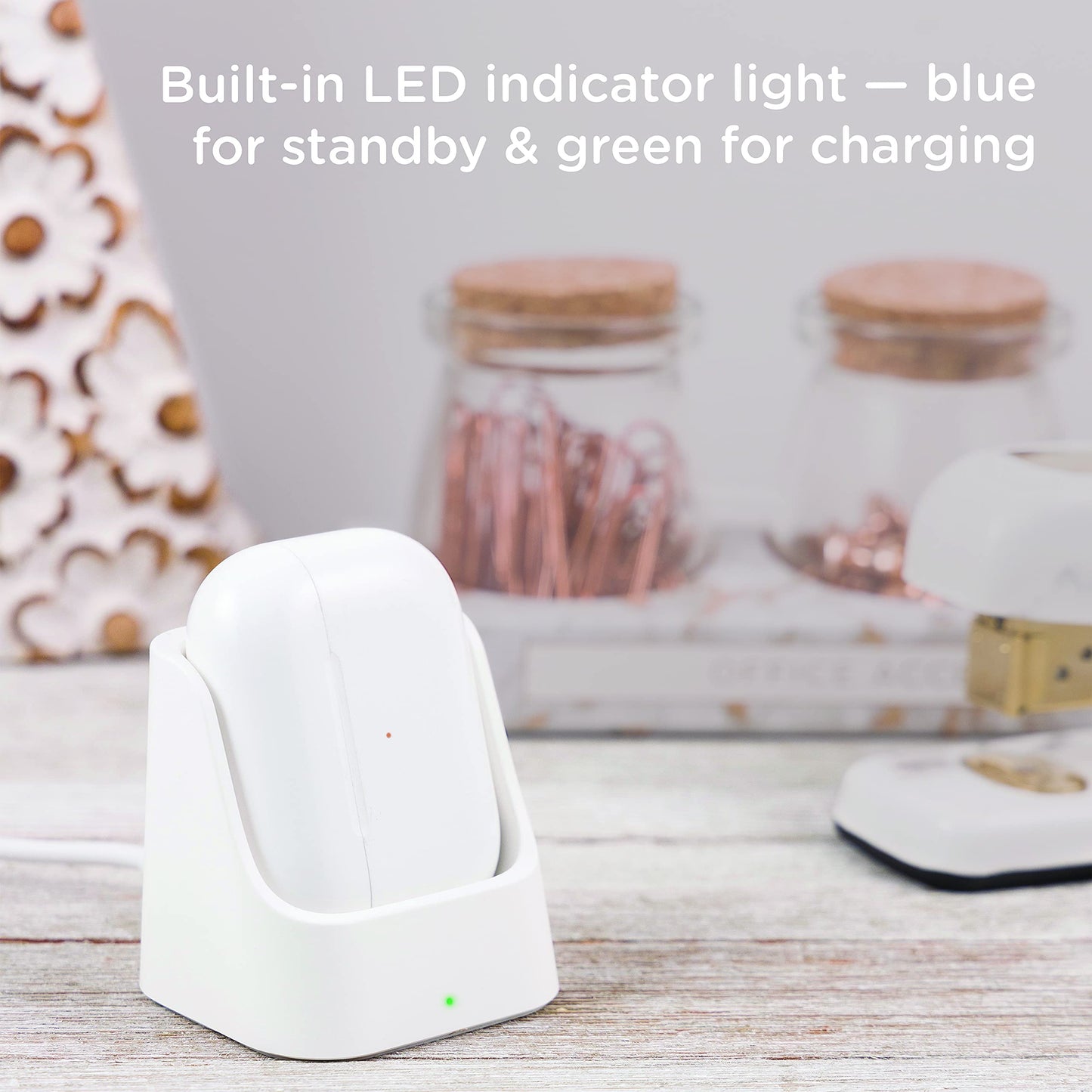 Cordinate 5W Qi Wireless Charging Station for AirPods & AirPods Pro | LED Indicator, 4ft USB-A to USB-C Cable, White | Model 58616