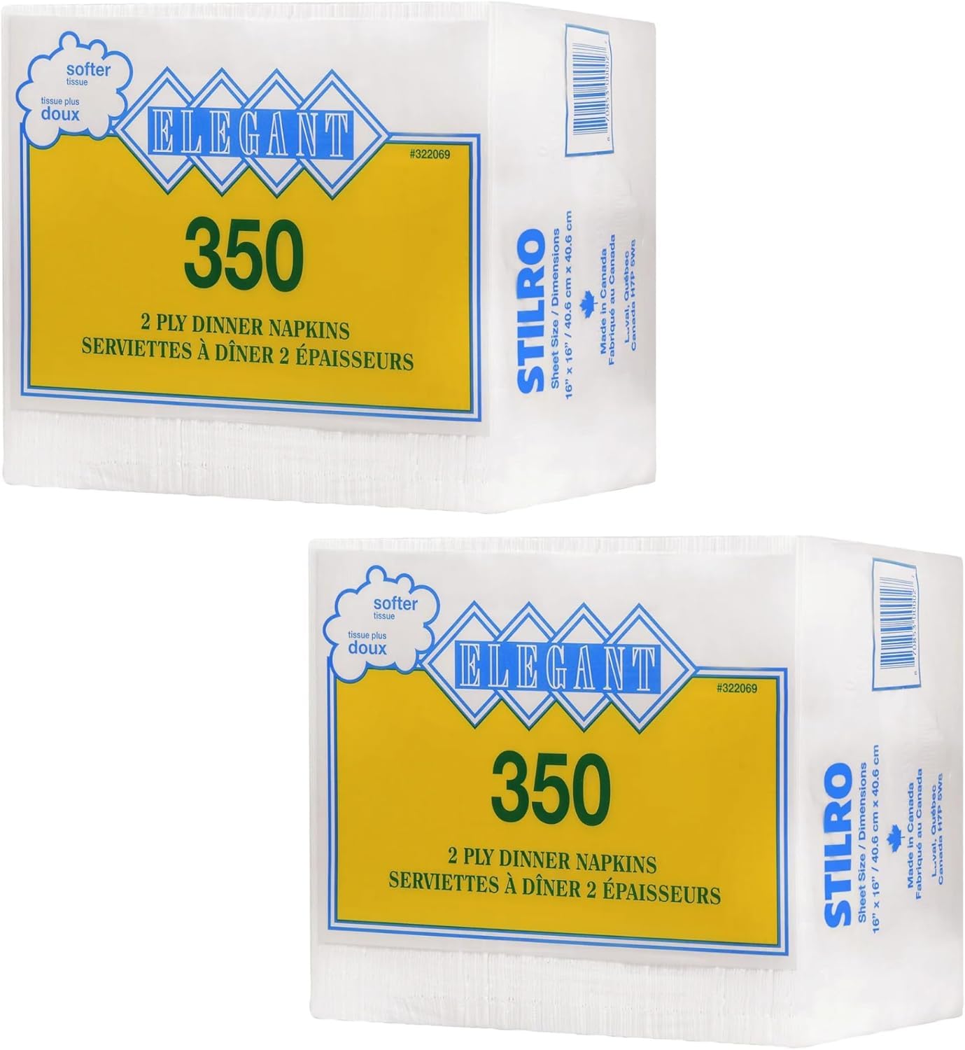 مناديل عشاء أنيقة من طبقتين من ستيلرو - 700 ورقة | مناديل ورقية للمطاعم والحانات | مناديل ماصة للاستخدام مرة واحدة