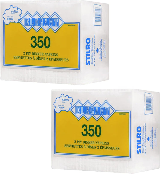 Stilro 2-Ply Dinner Napkins 700-Count - White Disposable Paper Napkins for Restaurants & Events