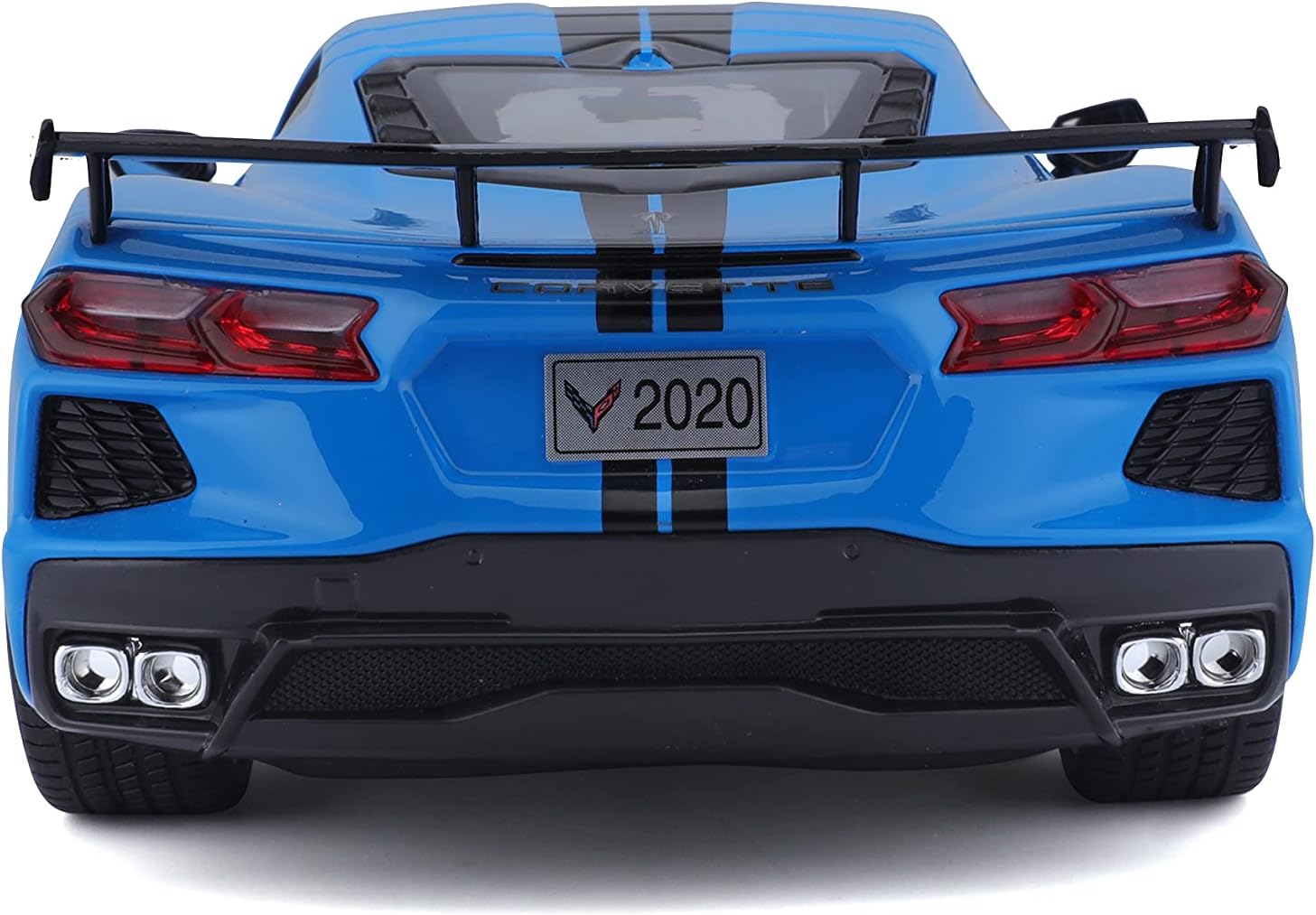 2020 Chevrolet Corvette Blue sports car with a 2020 badge on a white background