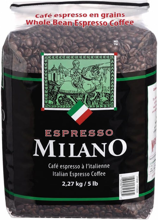 Moretto Milano Espresso Whole Coffee Beans, 2.27 kg (5 lb.) | Italian Espresso Roast, Whole Bean
