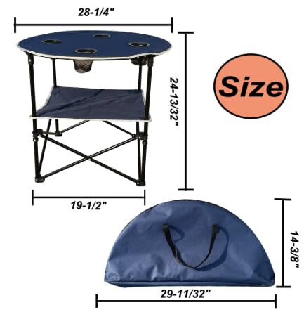 طاولة تخييم – طاولة خارجية خفيفة الوزن محمولة مع حاملات أكواب – طاولة قابلة للطي صغيرة الحجم للتخييم، والرحلات، والسيارات الترفيهية، والشواطئ، والنزهات