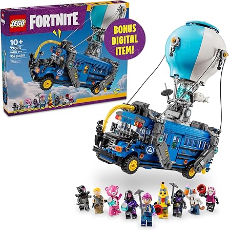 LEGO Fortnite Battle Bus 77073 – 954-Piece Collectible Video Game Building Set with 9 Minifigures