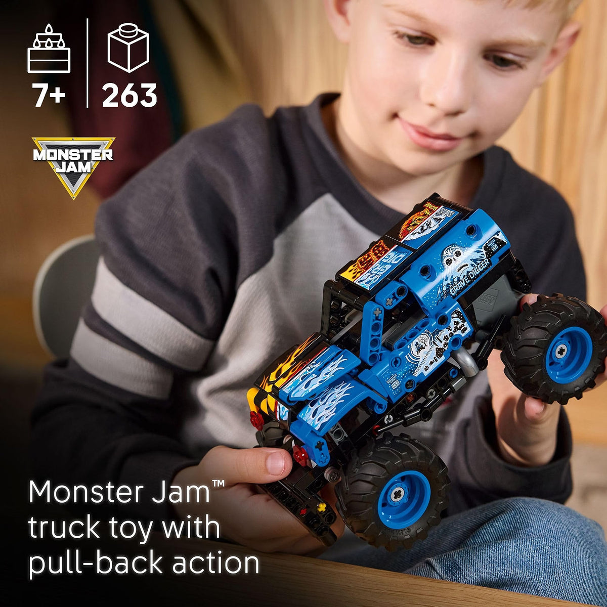 LEGO Technic Monster Jam Grave Digger #42219 | 263 Pieces | Pull-Back Monster Truck | Ages 7+