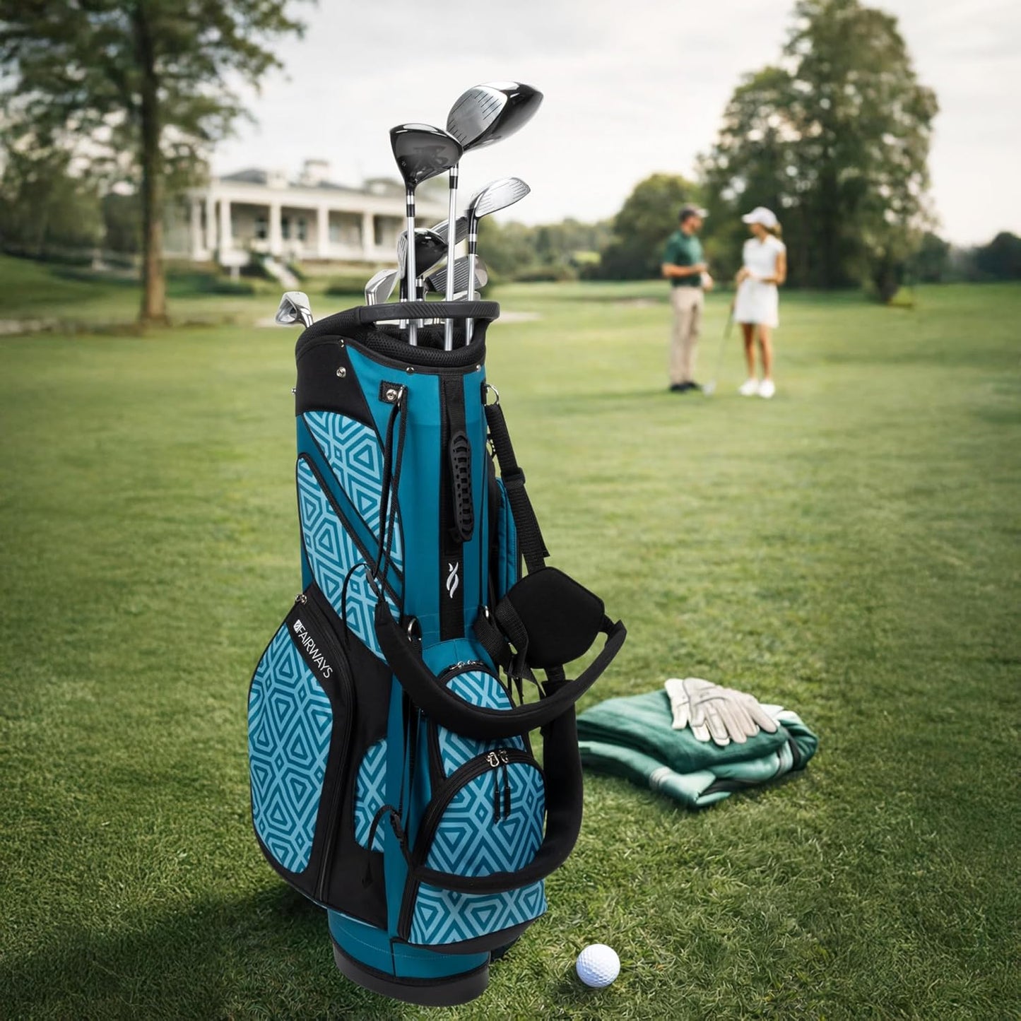 Nancy Lopez Fairways 11-Club Women's Golf Set Package with Stand Bag | Graphite Shafts, Headcovers & Crossbody Bag Included