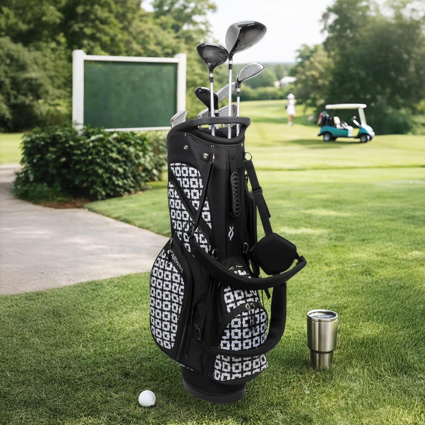 Nancy Lopez Fairways 11-Club Women's Golf Set Package with Stand Bag | Graphite Shafts, Headcovers & Crossbody Bag Included