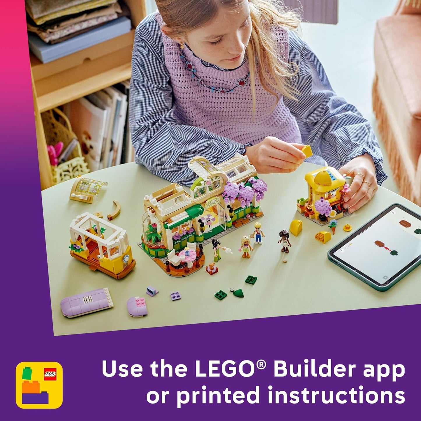 LEGO Friends Plant Café & Flower Shop 42671 – 1138-Piece Creative Building Set with 4 Minidolls & Cat for Ages 9+