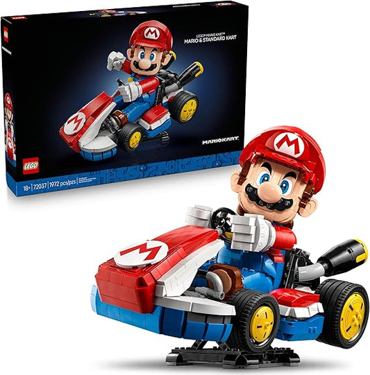 LEGO Super Mario: Mario Kart – Mario & Standard Kart 72037 – 1,972-Piece Adult Display & Building Set