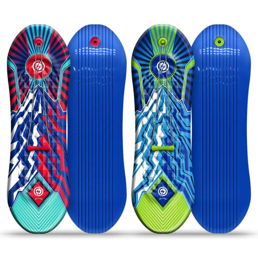 Sno-Storm Premium Foam Snowboard Sled 2-Pack | Tow Rope and Handle | Sized for Youth and Adults | Contoured Foot Deck Design | 48in-122cm Design Length