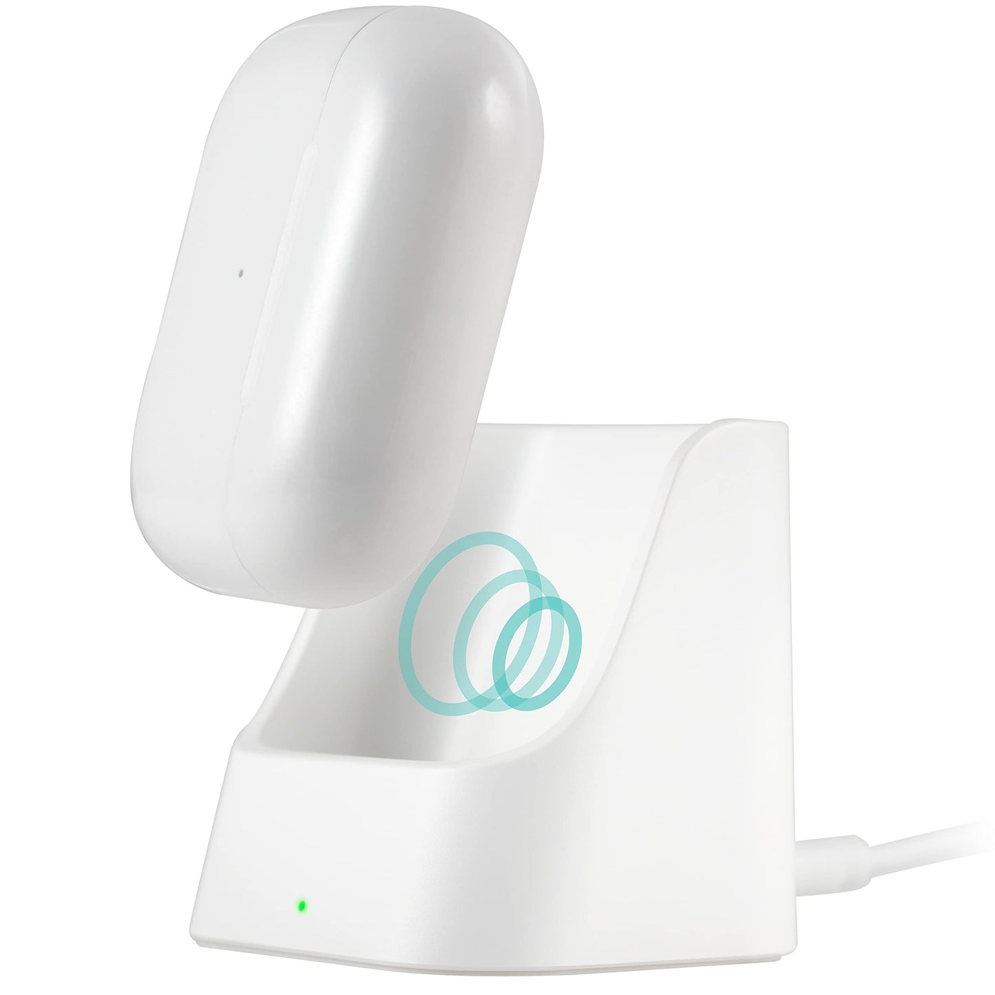 Cordinate 5W Qi Wireless Charging Station for AirPods & AirPods Pro | LED Indicator, 4ft USB-A to USB-C Cable, White | Model 58616
