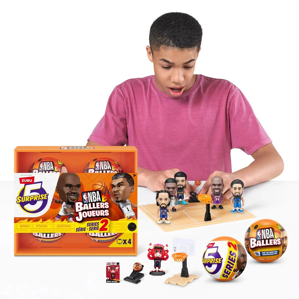 ZURU 5 Surprise NBA Ballers Series 2 – Official NBA Collectible Figures & Accessories, 4 Pack Surprise Unboxing Basketball Toy