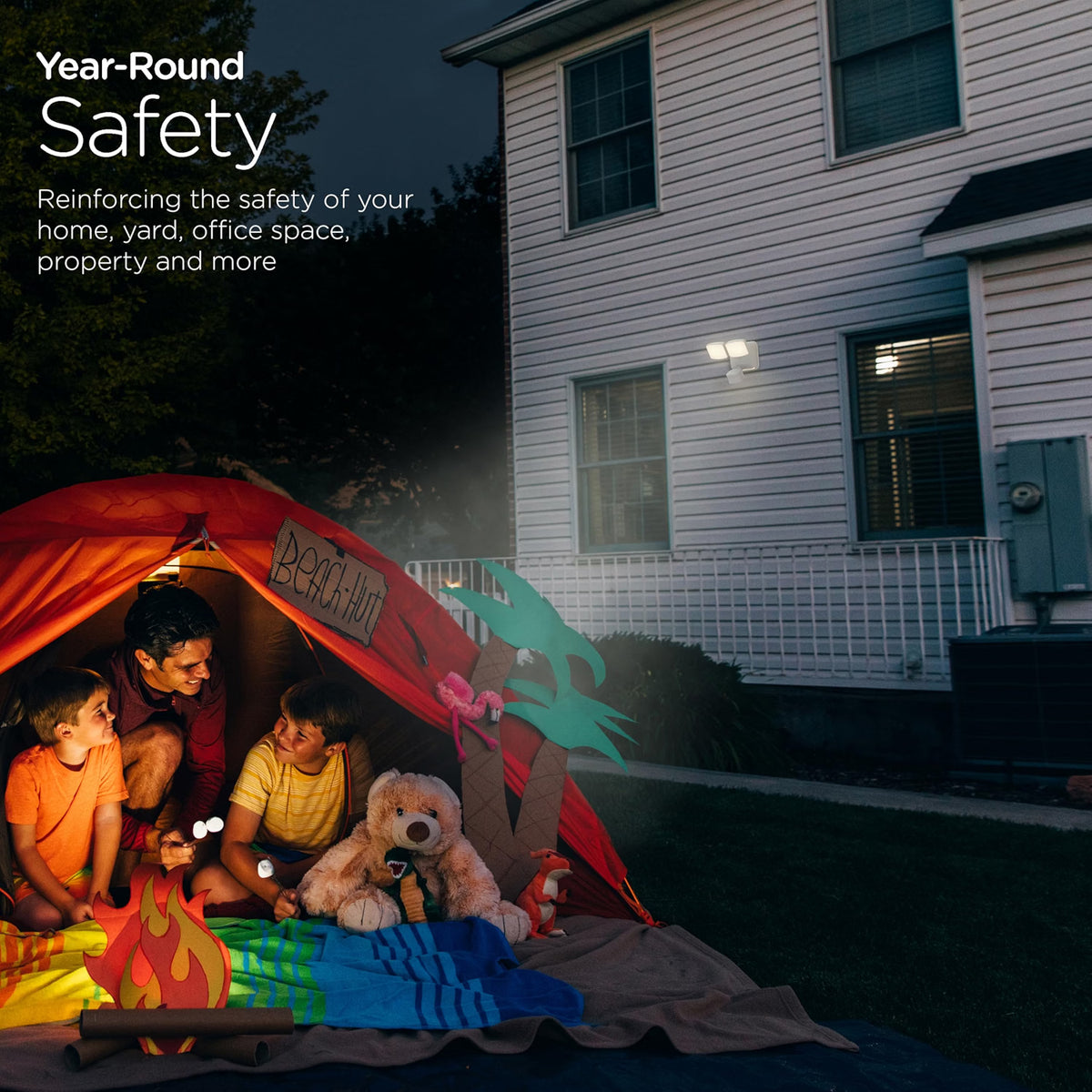 Enbrighten 2-in-1 LED Motion Security Light | 2300 Lumens | 180° Motion Detection | Dusk-to-Dawn Night Light