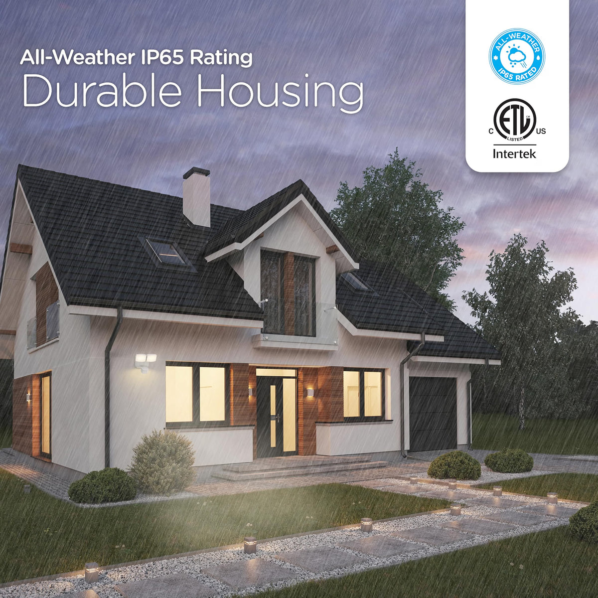 Enbrighten 2-in-1 LED Motion Security Light | 2300 Lumens | 180° Motion Detection | Dusk-to-Dawn Night Light