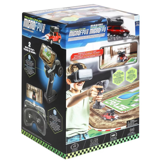 Amax Power Craze Micro FPV Racer RC Car – Real-Time HD Video Streaming, 2.4GHz Controller & Immersive VR Racing Track Set