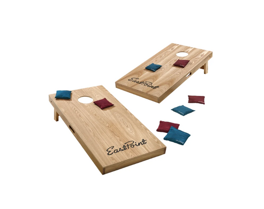 EastPoint Sports Heritage Cornhole Toss Set, 2 ft x 4 ft | Tournament-Size Solid Wood Boards, Bean Bag Return Ramp, 8 Bean Bags Included