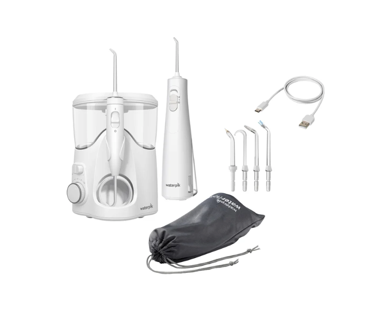Waterpik Ultra Plus & Cordless Enhance Water Flosser Combo Pack | 6 Tips, Travel Bag, USB-C | Models WF-150C & WF-21C020