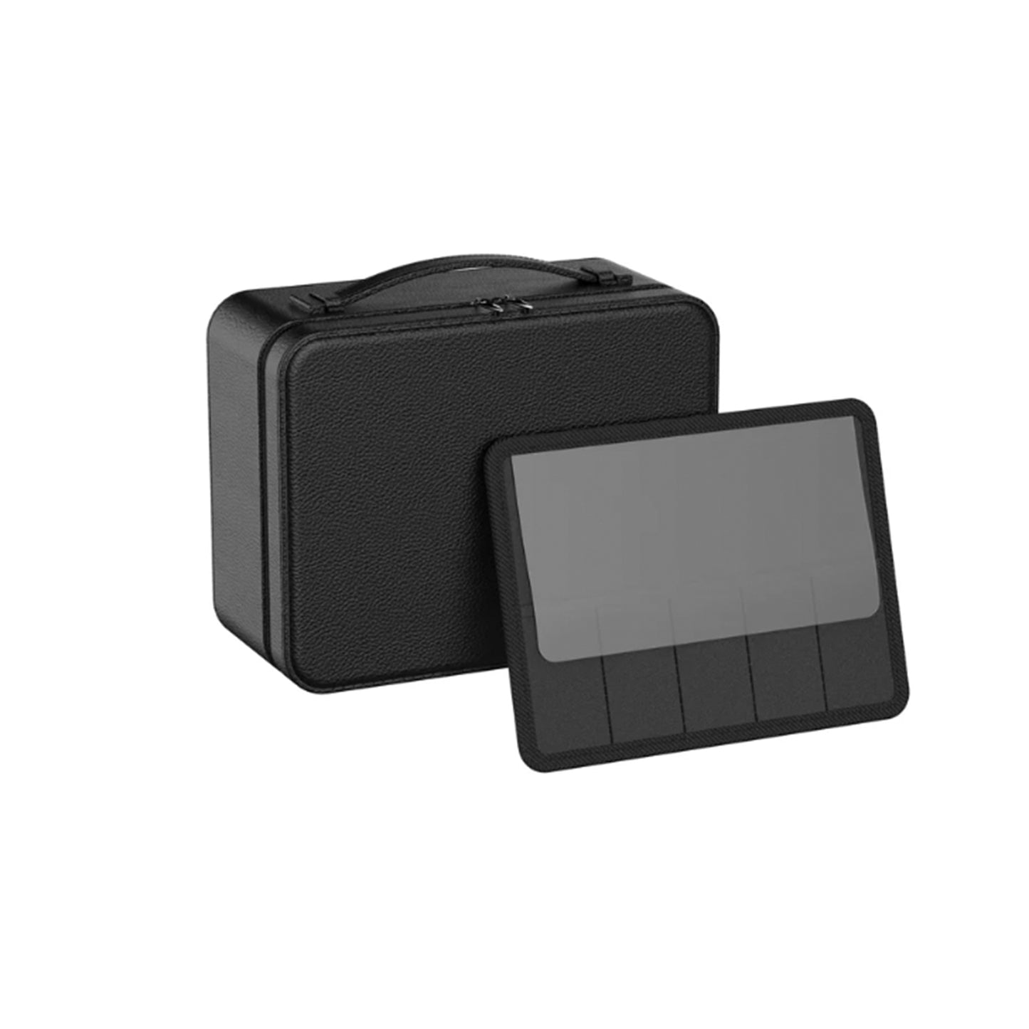 REMI Cordless Travel Makeup Case with Smart LED Mirror | Vegan Leather Organizer, 3-Color Dimming, 10X Mirror, USB-C, Black