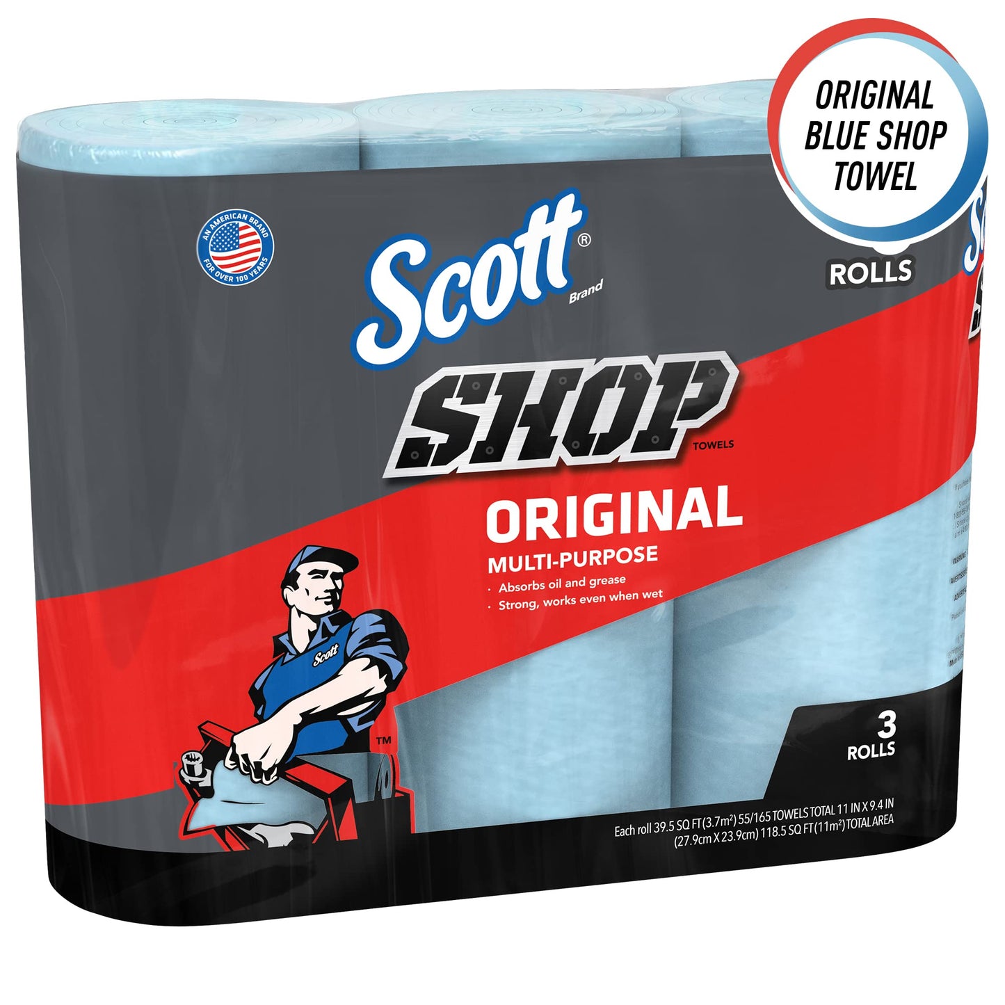 Scott Shop Towels Blue - Heavy Duty Paper Towels for Automotive & Workshop