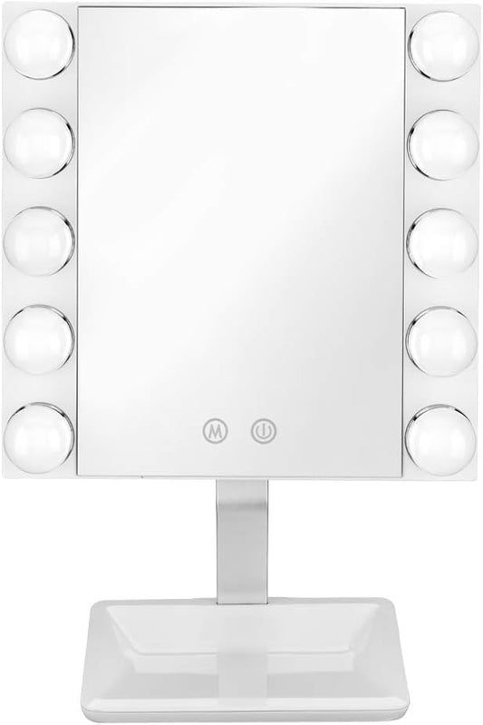 Conair True Glow Hollywood LED Vanity Mirror – 10X Magnification, 3 Light Settings, Touch Control